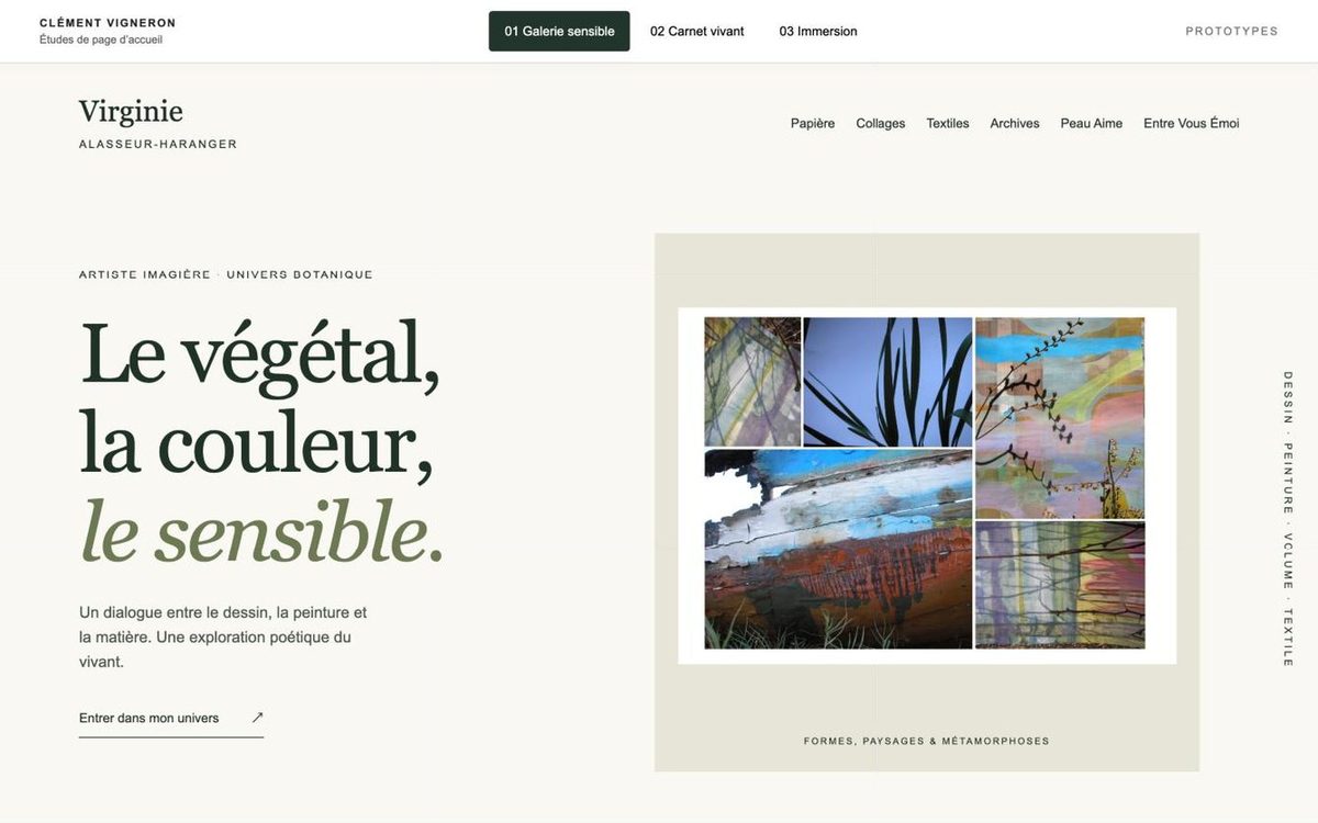 Prototype du site Virginie Alasseur-Haranger